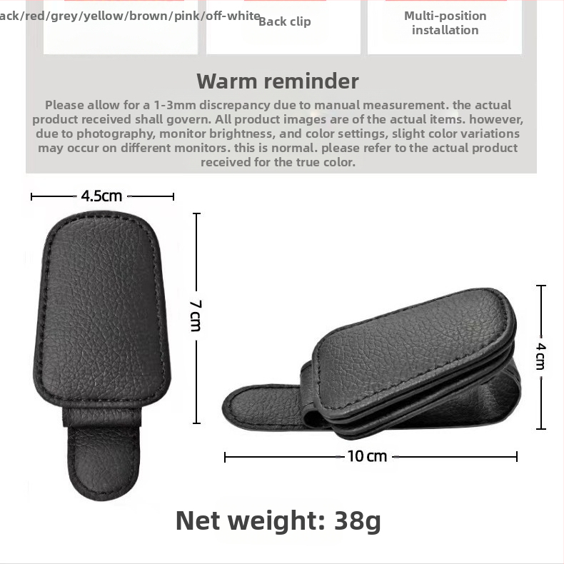 Auto klip na okuliare s magnetickým nasávaním a skladacím dizajnom; univerzálna kompatibilita; materiál: Iné; funkcia: Klip na okuliare; prispôsobenie: Áno; životnosť: 5 rokov