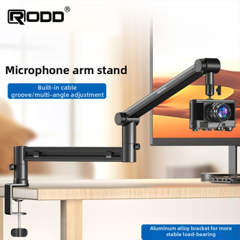 RODD AK-58 στήριξη μικροφώνου για επιφάνεια εργασίας, ρυθμιζόμενη με διαχείριση καλωδίων, συμβατή με κινητό και PC για ζωντανή μετάδοση και εγγραφή