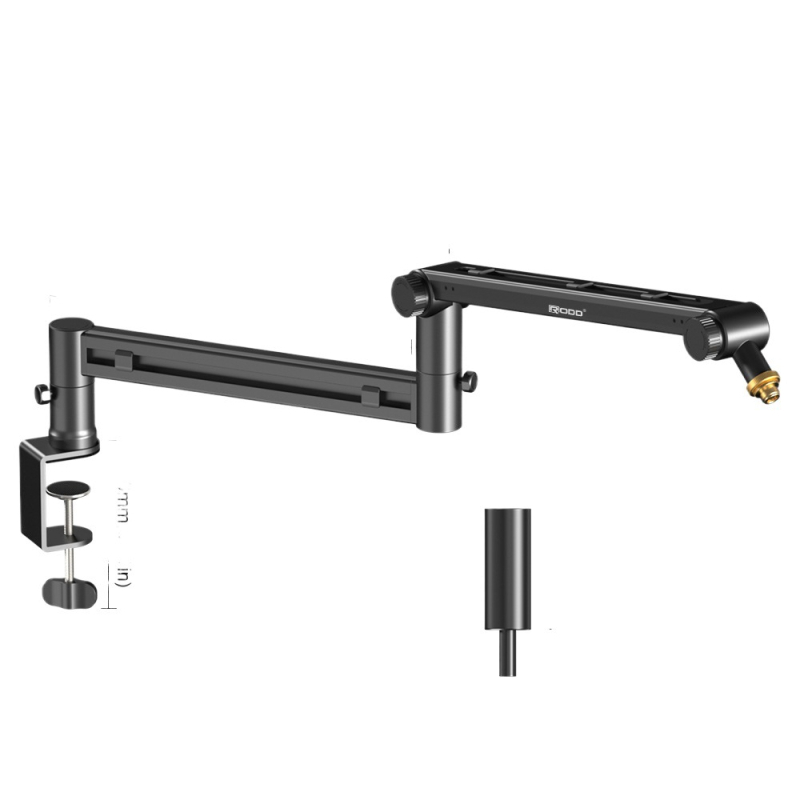 RODD AK-58 στήριξη μικροφώνου για επιφάνεια εργασίας, ρυθμιζόμενη με διαχείριση καλωδίων, συμβατή με κινητό και PC για ζωντανή μετάδοση και εγγραφή
