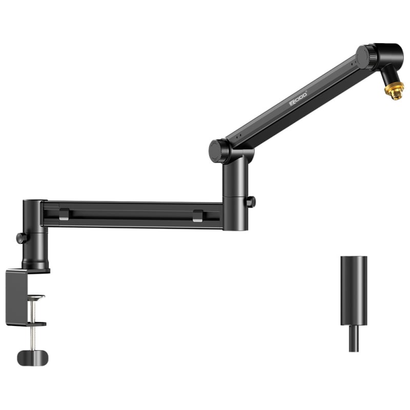 RODD AK-58 στήριξη μικροφώνου για επιφάνεια εργασίας, ρυθμιζόμενη με διαχείριση καλωδίων, συμβατή με κινητό και PC για ζωντανή μετάδοση και εγγραφή