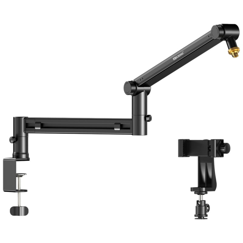 RODD AK-58 στήριξη μικροφώνου για επιφάνεια εργασίας, ρυθμιζόμενη με διαχείριση καλωδίων, συμβατή με κινητό και PC για ζωντανή μετάδοση και εγγραφή