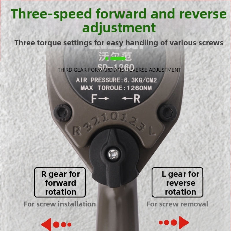 Индустриален клас 1/2-инчов пневматичен гаечен ключ със сет от гнезда, висок въртящ момент