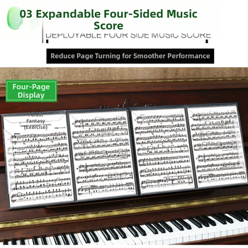 Κλιπ παρτιτούρας πιάνου, έξι σελίδων επεκτειόμενος και αναδιπλούμενος, A4 τριπλό δίπλωμα, PERSEUS