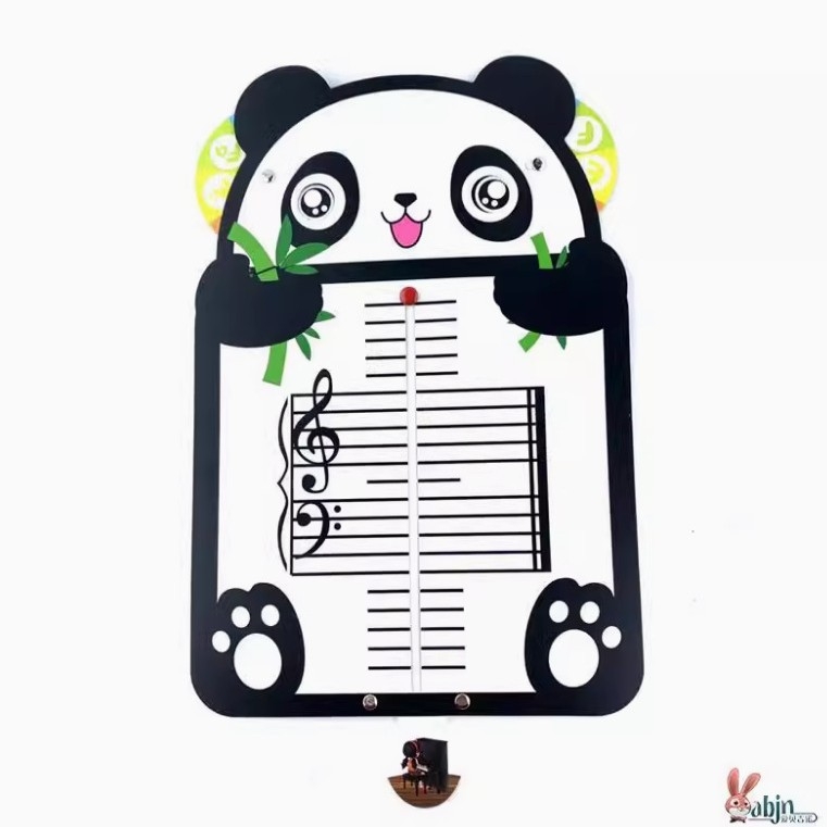 Tablea Spectrum pentru recunoașterea notelor pe portativ, design cu animale desenate, instrument educațional pentru pian, tablă mobilă de antrenament și predare a teoriei muzicii.