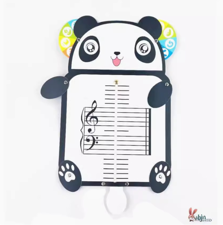 Tablea Spectrum pentru recunoașterea notelor pe portativ, design cu animale desenate, instrument educațional pentru pian, tablă mobilă de antrenament și predare a teoriei muzicii.