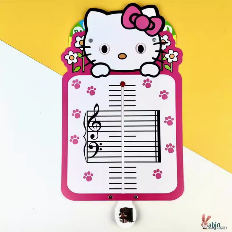 Tablea Spectrum pentru recunoașterea notelor pe portativ, design cu animale desenate, instrument educațional pentru pian, tablă mobilă de antrenament și predare a teoriei muzicii.