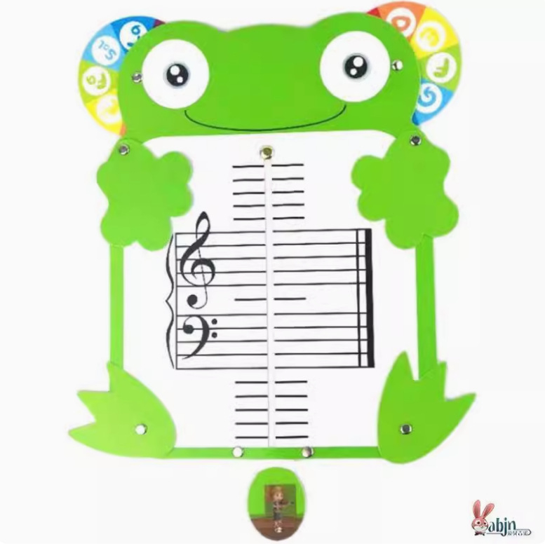 Tablea Spectrum pentru recunoașterea notelor pe portativ, design cu animale desenate, instrument educațional pentru pian, tablă mobilă de antrenament și predare a teoriei muzicii.