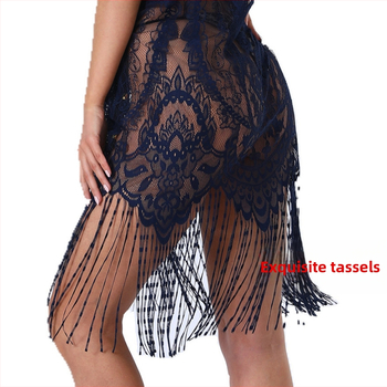 Δαντελένιος cardigan για παραλία, μακρύς, λαιμό σάλι, μανίκια μισού μήκους, πολυεστερικό ύφασμα 95%+