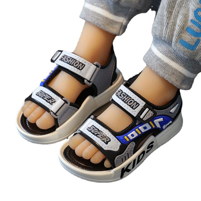 Bērnu pludmales sandales zēniem, Korejas stila, PVC augšdaļa, PU zole, vecums 1–3 gadi