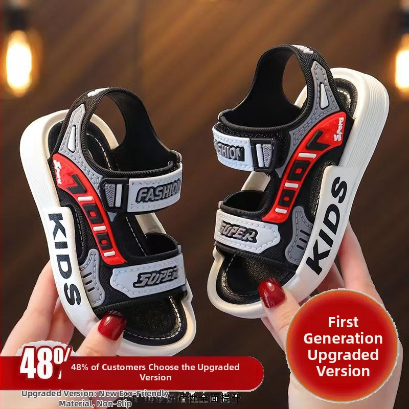 Bērnu pludmales sandales zēniem, Korejas stila, PVC augšdaļa, PU zole, vecums 1–3 gadi