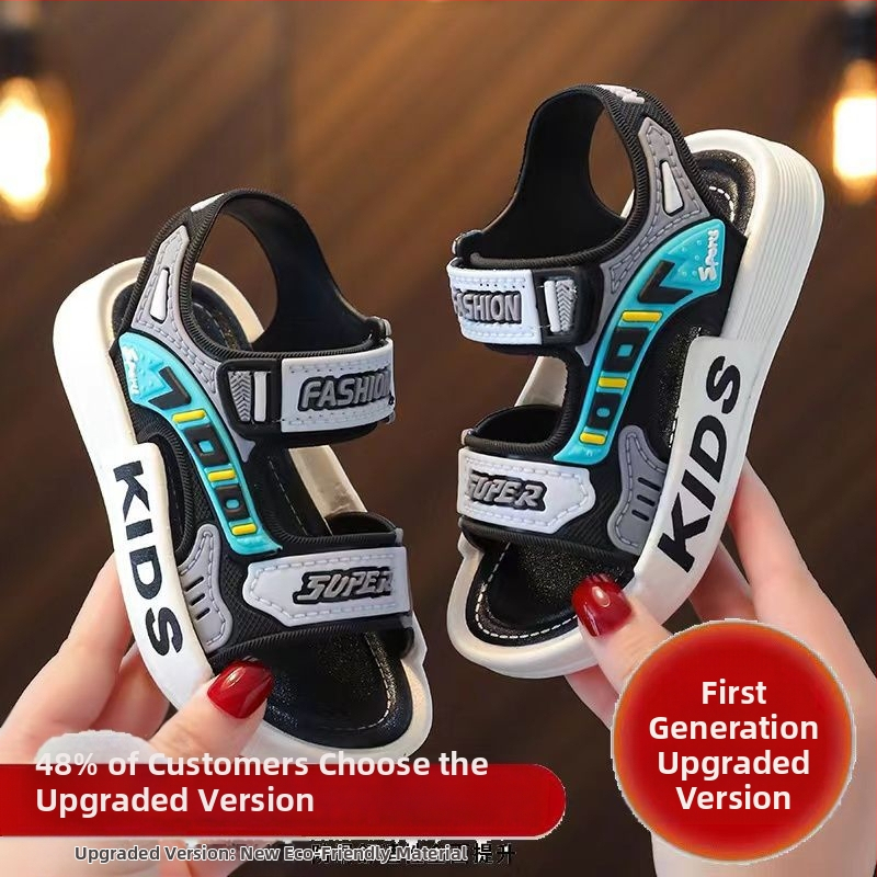 Bērnu pludmales sandales zēniem, Korejas stila, PVC augšdaļa, PU zole, vecums 1–3 gadi