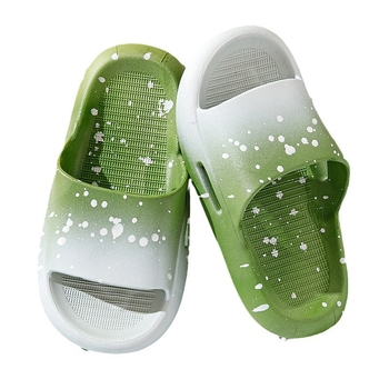 Bērnu flip-flopi iekšējai un ārējai lietošanai, elpojoši, ar PVC augšējo un PVC zoli, universāli, roku zīmējuma dizains, izlaists vasarā 2022, vecuma 4–6 gadi