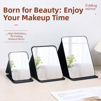 Десктоп огледало за грим със сгъваем дизайн, пластмасова рамка, преносимо огледало за спалня или баня