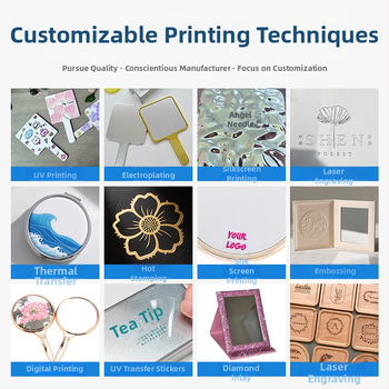 Метално сгъваемо двустранно огледало за грим, правоъгълно, преносимо, с възможност за печат на лого