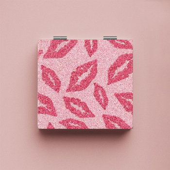 Двустранно сгъваемо огледало с ABS рамка и алуминиево огледално покритие, преносимо козметично огледало, персонализирано лого