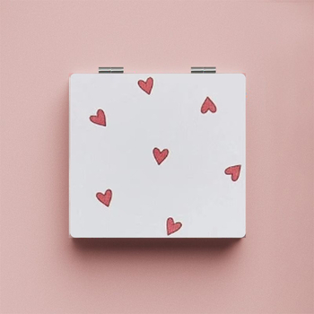 Двустранно сгъваемо огледало с ABS рамка и алуминиево огледално покритие, преносимо козметично огледало, персонализирано лого