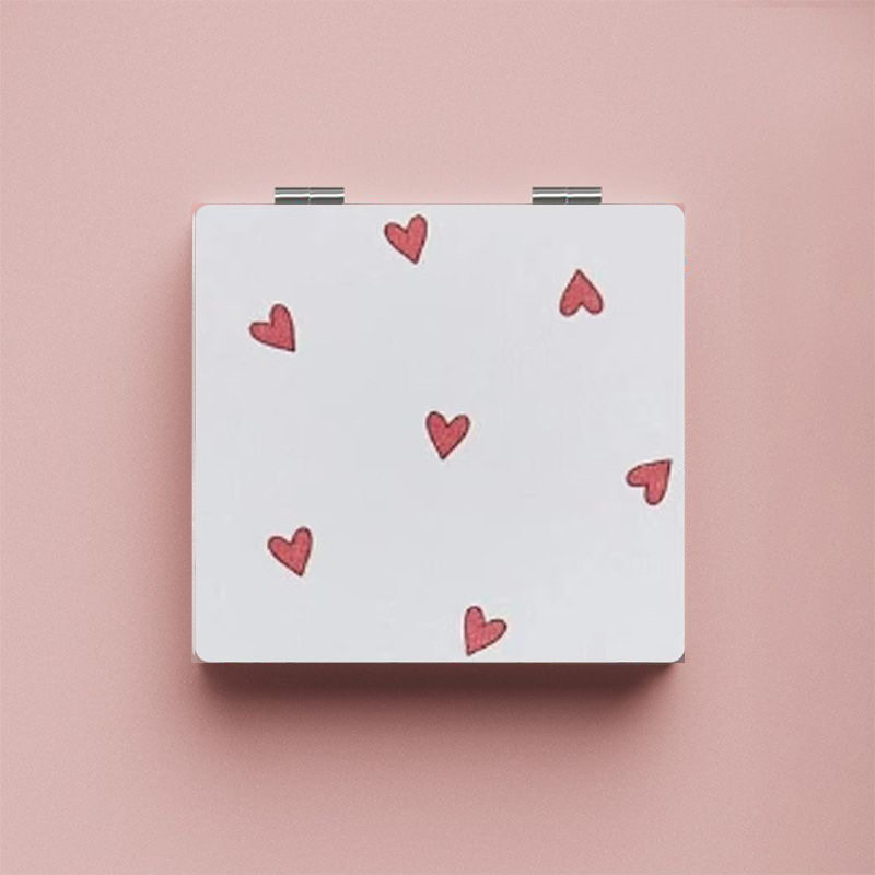 Dvostrano sklopivo ogledalo s ABS okvirom i aluminijskim ogledalom, prenosno kozmetičko ogledalo, mogućnost prilagođenog logotipa