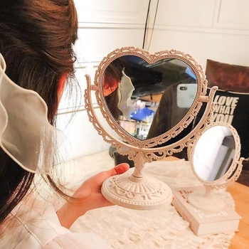 Десктоп двустранно огледало с пластмасова рамка и метално покритие на огледалото — за спалня, дневна или баня