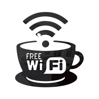 Ακρυλικός καθρέφτης τοίχου με αυτοκόλλητο WiFi λογότυπο – 1 τεμάχιο; κατάλληλος για σαλόνι, υπνοδωμάτιο, γραφείο, εστιατόριο και μπάνιο