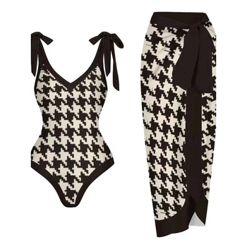 Γυναικείο ολόσωμο μαγιό – V-λαιμός, αναστρέψιμο, μοτίλο με διαχωρισμένο σχέδιο, νάιλον με επένδυση από σπαντέξ, με επένδυση για το στήθος