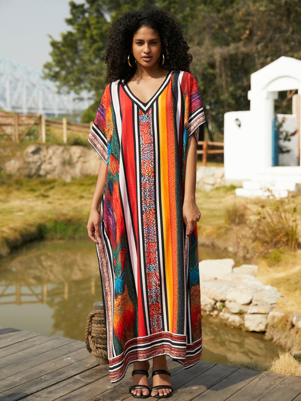 Καλύμματα παραλίας από ρεϊόν με εκτύπωση, επένδυση από βαμβάκι, 300 g/m², κατάλληλο για κολύμβηση και βάδισμα στα νερά