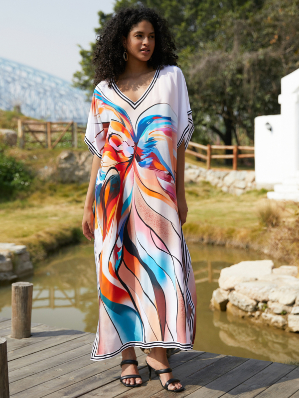 Καλύμματα παραλίας από ρεϊόν με εκτύπωση, επένδυση από βαμβάκι, 300 g/m², κατάλληλο για κολύμβηση και βάδισμα στα νερά