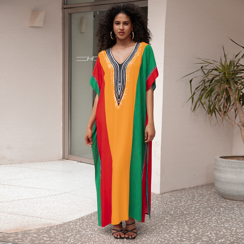 Καλύμματα παραλίας από ρεϊόν με εκτύπωση, επένδυση από βαμβάκι, 300 g/m², κατάλληλο για κολύμβηση και βάδισμα στα νερά