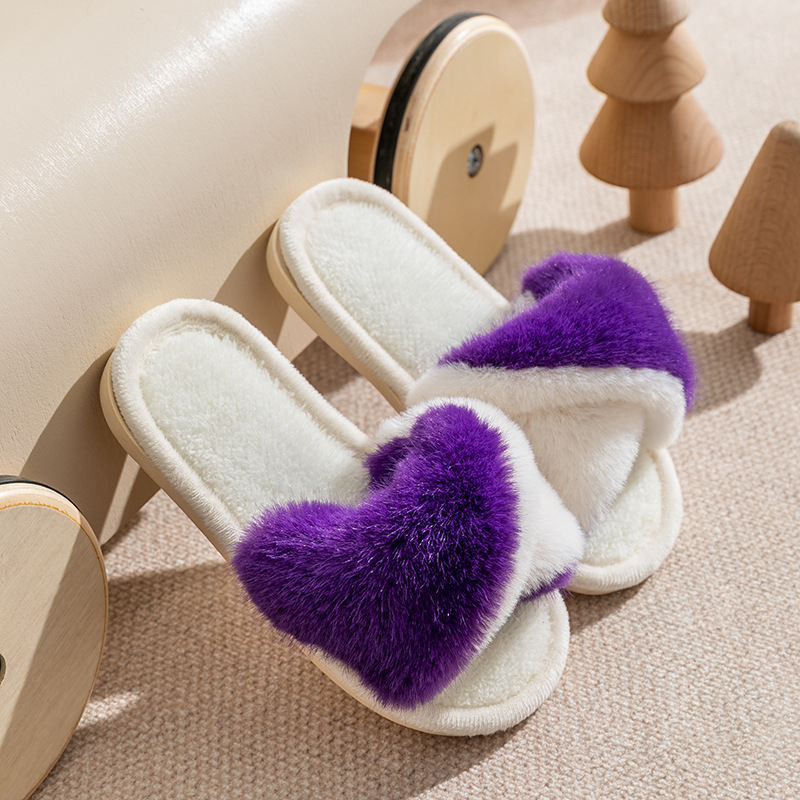 Meitenēm piemērotas pūkainas ziemas čības mājai, virsū no mākslīgās vilnas, divkrāsu raksts, anti-slips PVC zole, korejiešu stila, 4–12 gadi