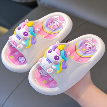 Meitenņu flip-flop sandales, princeses stils, pretslīdējošs augšējais no govs velūra, vecums 1–3 gadi