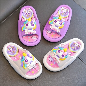 Meitenņu flip-flop sandales, princeses stils, pretslīdējošs augšējais no govs velūra, vecums 1–3 gadi