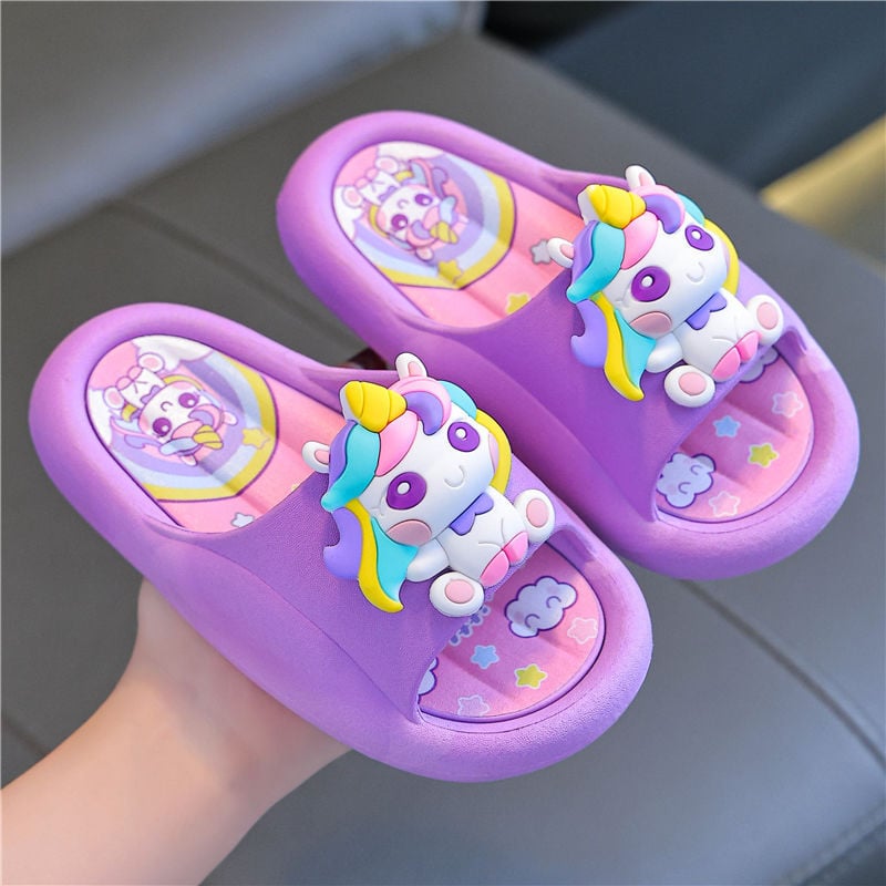 Meitenņu flip-flop sandales, princeses stils, pretslīdējošs augšējais no govs velūra, vecums 1–3 gadi