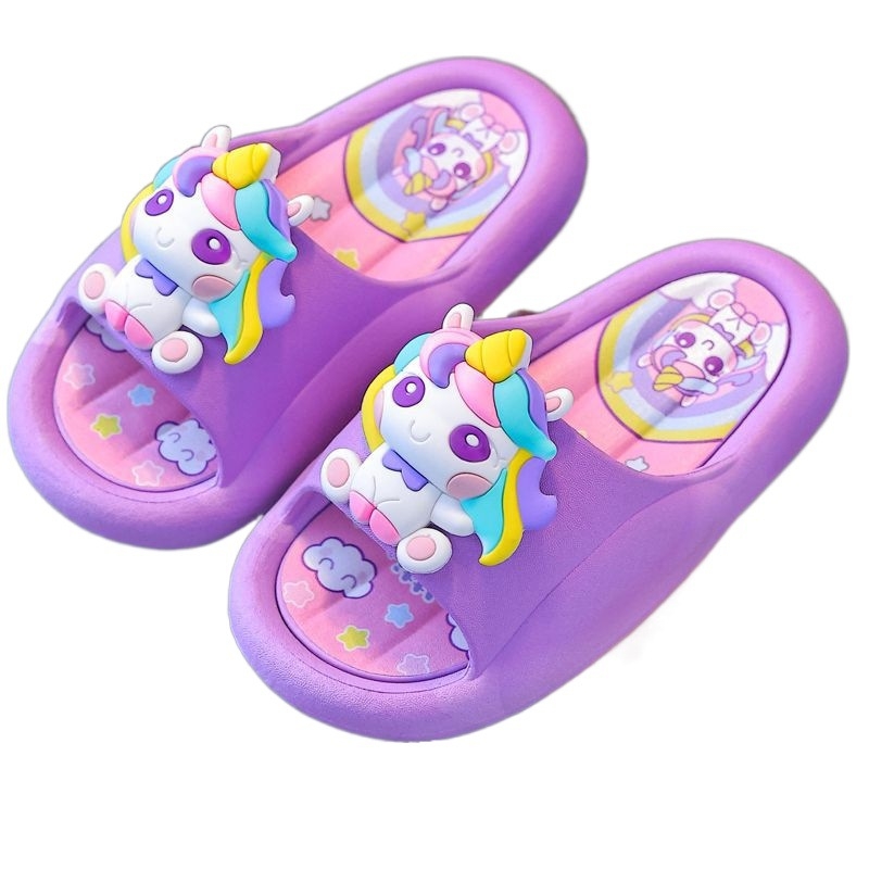 Meitenņu flip-flop sandales, princeses stils, pretslīdējošs augšējais no govs velūra, vecums 1–3 gadi