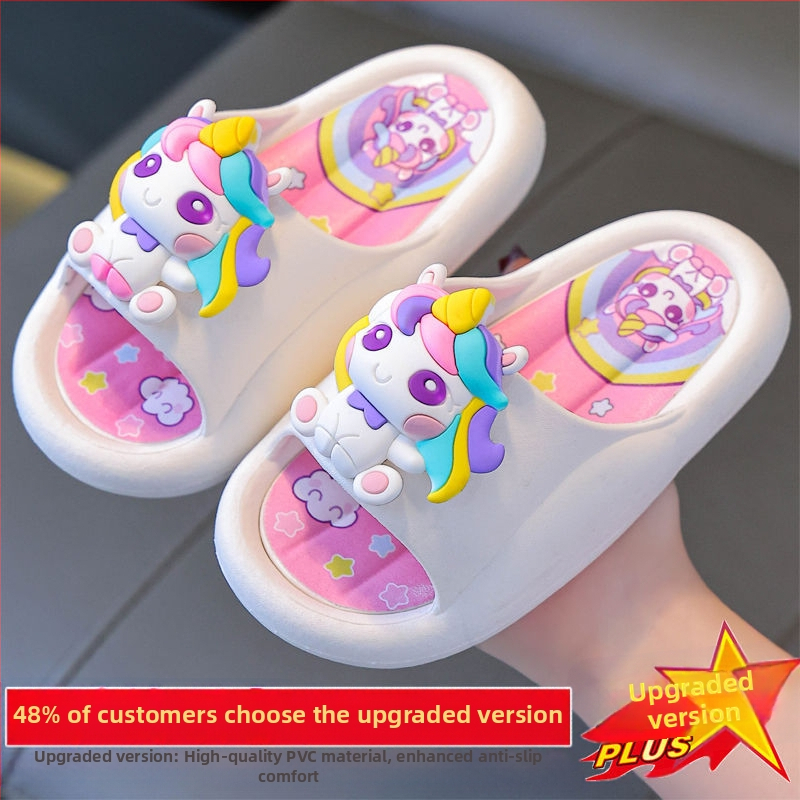 Meitenņu flip-flop sandales, princeses stils, pretslīdējošs augšējais no govs velūra, vecums 1–3 gadi