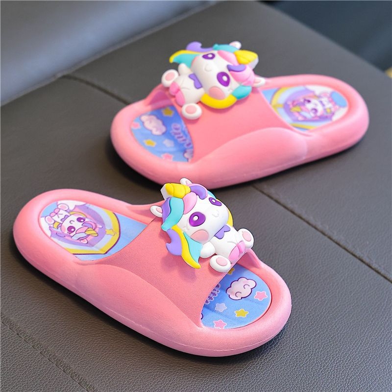 Meitenņu flip-flop sandales, princeses stils, pretslīdējošs augšējais no govs velūra, vecums 1–3 gadi