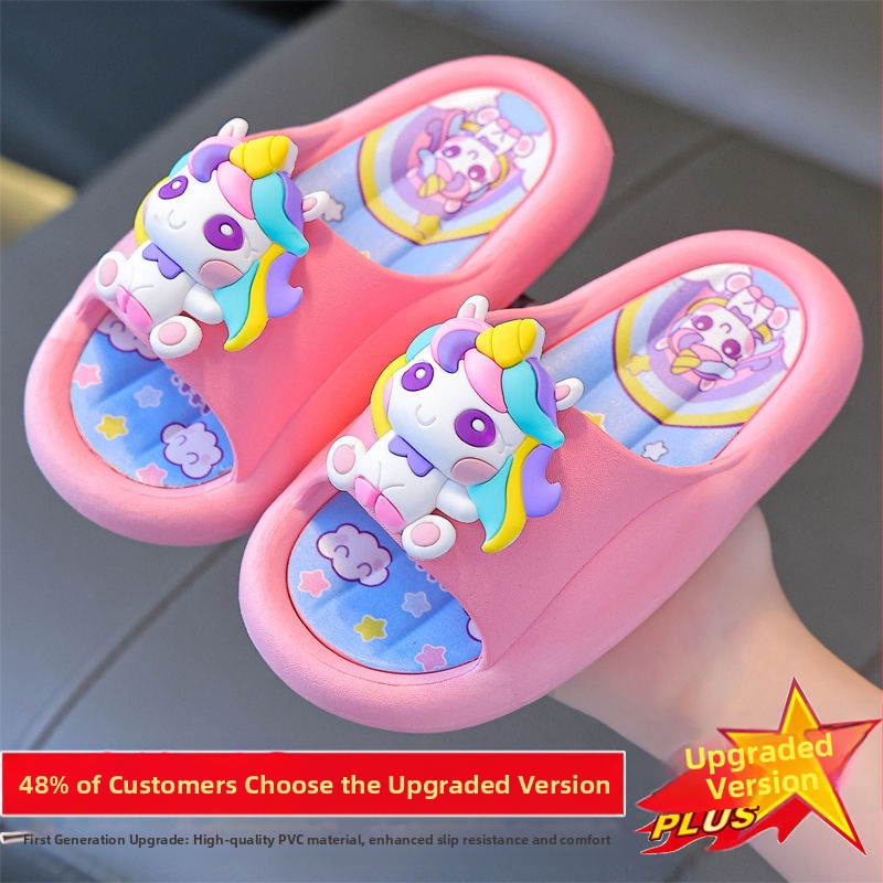 Meitenņu flip-flop sandales, princeses stils, pretslīdējošs augšējais no govs velūra, vecums 1–3 gadi