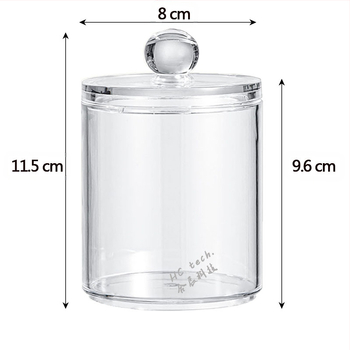 Ακρυλική θήκη αποθήκευσης μπατονέτων, μοντέλο 801, με καπάκι, ανθεκτική στη σκόνη, χωρητικότητα 370 ml