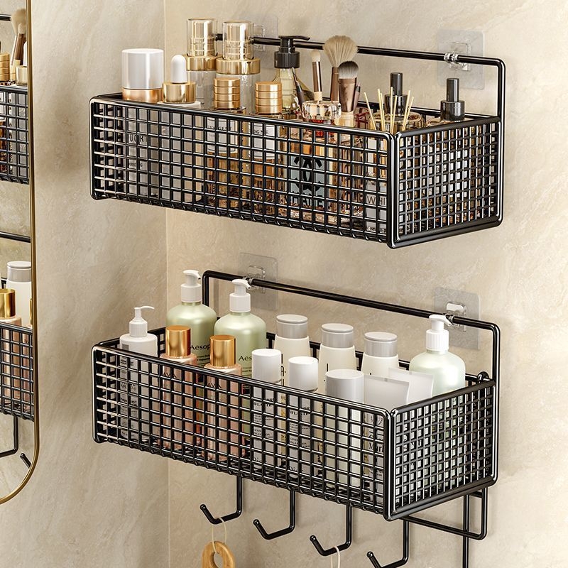 Željezni zidni regaľ za kupaonicu, skladišna polica, stil lagan luksuz, montaža bez bušenja