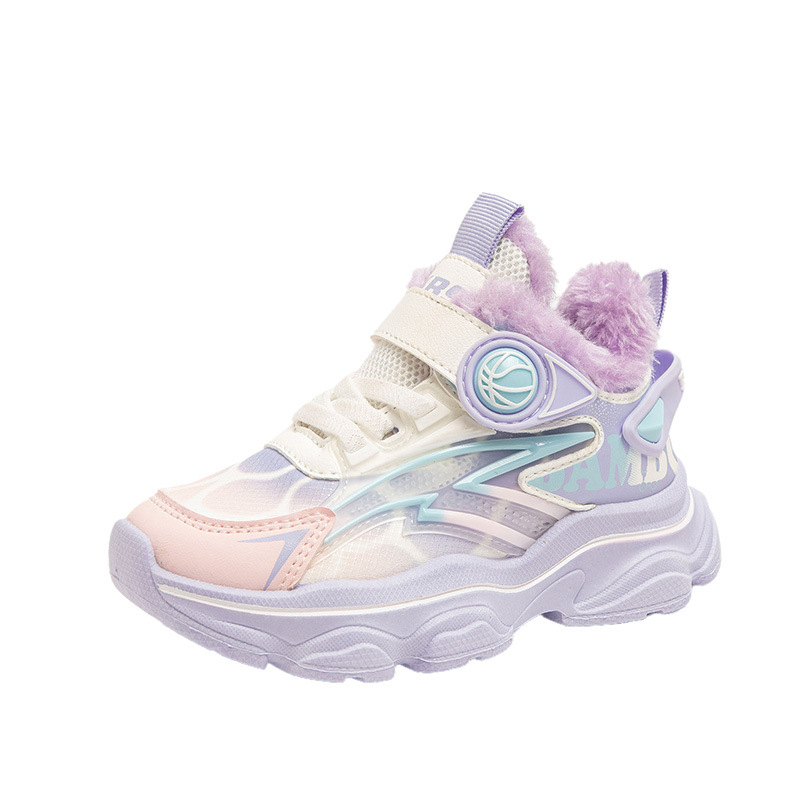 Bērnu sporta apavi ar sintētisko ādu, fliša odere, Velcro aizdare, EVA zole, universāls, ziemas/rudens/pavasara sezonai