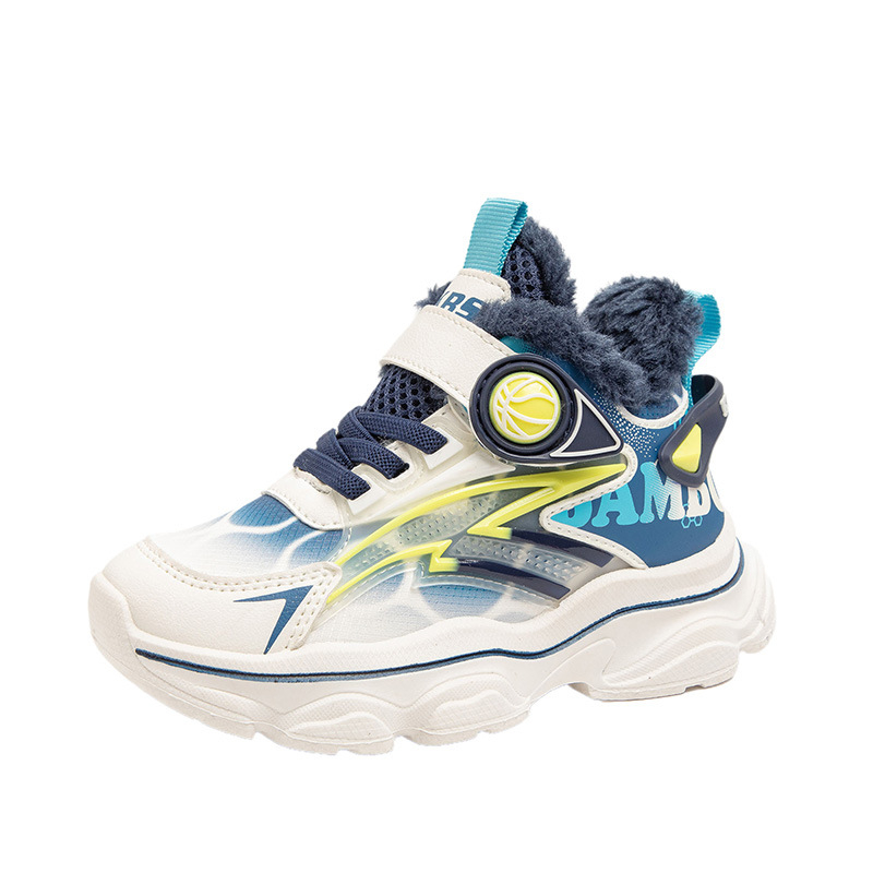 Bērnu sporta apavi ar sintētisko ādu, fliša odere, Velcro aizdare, EVA zole, universāls, ziemas/rudens/pavasara sezonai