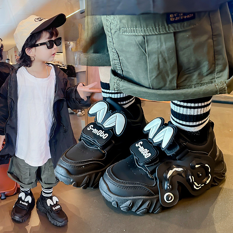 Bērnu sporta kurpes, PU augšējā daļa, gumijas zole, pretslīdēšana, silti un izturīgi, aizdare ar Velcro, bērniem 4–12 gadi