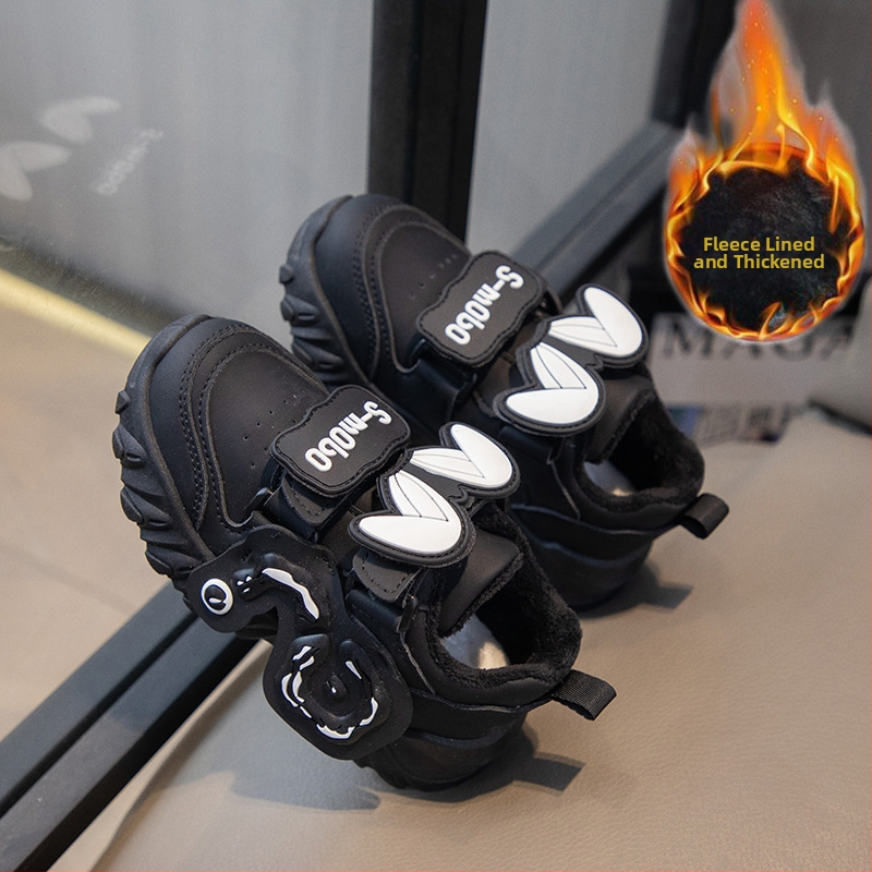 Bērnu sporta kurpes, PU augšējā daļa, gumijas zole, pretslīdēšana, silti un izturīgi, aizdare ar Velcro, bērniem 4–12 gadi