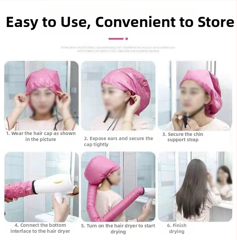 Капачка за сушене на коса за домашна употреба, с дизайн на лента за глава — топъл въздух за грижа, стилизиране и третиране, подходяща за къдрава и боядисана коса