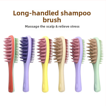 Χτένα για σαμπουάν με μακριά λαβή, διπλής όψεως δόντια για μασάζ κεφαλής