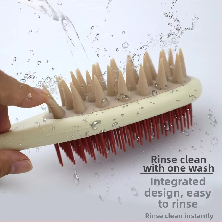 Χτένα για σαμπουάν με μακριά λαβή, διπλής όψεως δόντια για μασάζ κεφαλής