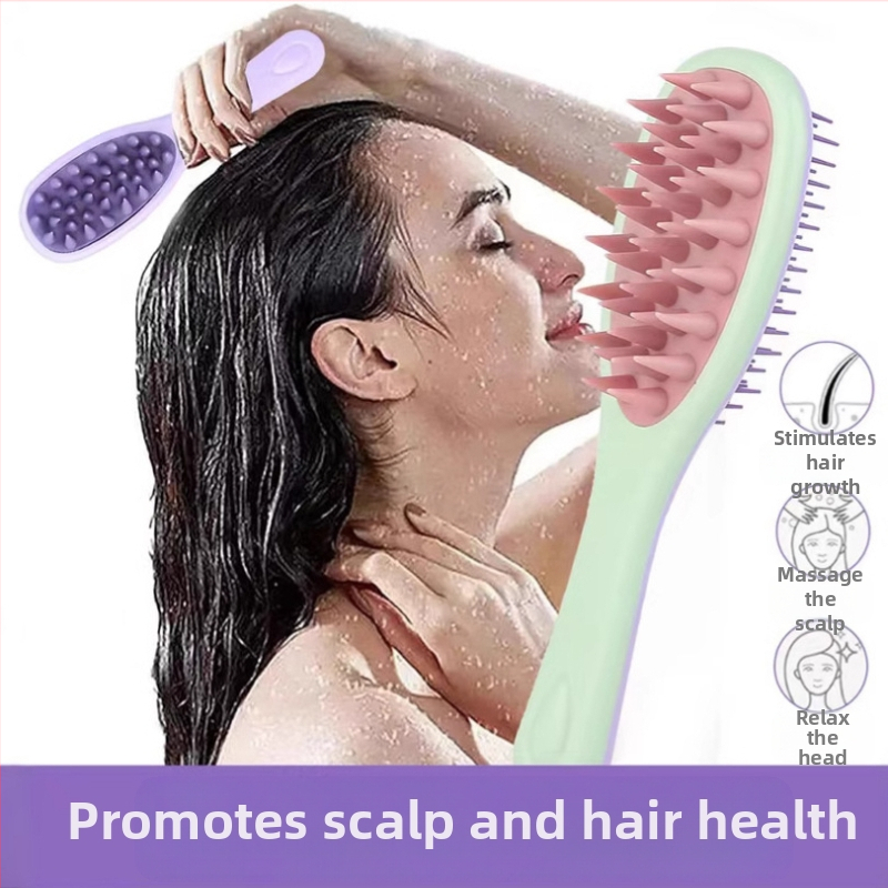 Χτένα για σαμπουάν με μακριά λαβή, διπλής όψεως δόντια για μασάζ κεφαλής