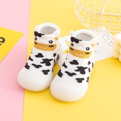 Bērnu apavi staigāšanai ar augstu augšdaļu un karikatūras rakstu, kokvilnas augšdaļa, elpojoši, pretslīdējoša zole, vecums 12–48 mēneši