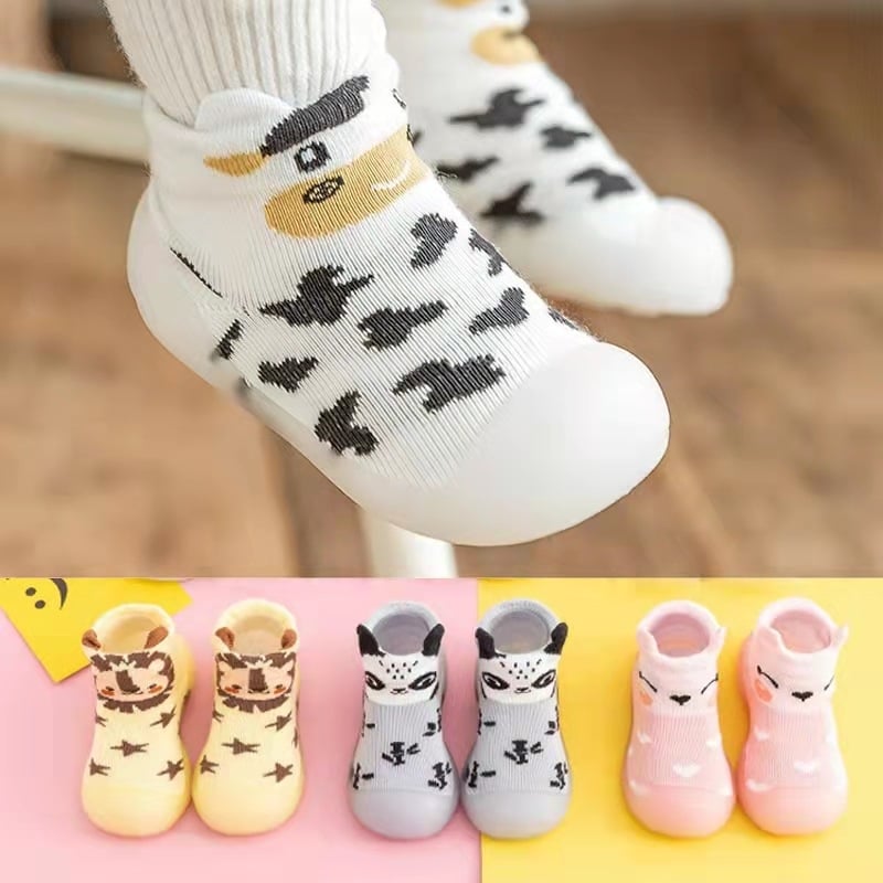 Bērnu apavi staigāšanai ar augstu augšdaļu un karikatūras rakstu, kokvilnas augšdaļa, elpojoši, pretslīdējoša zole, vecums 12–48 mēneši