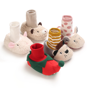 Bērnu apavi ar mīkstu zoli, siltu oderi, karikatūru dzīvnieku raksts, universālas, 12–36 mēneši