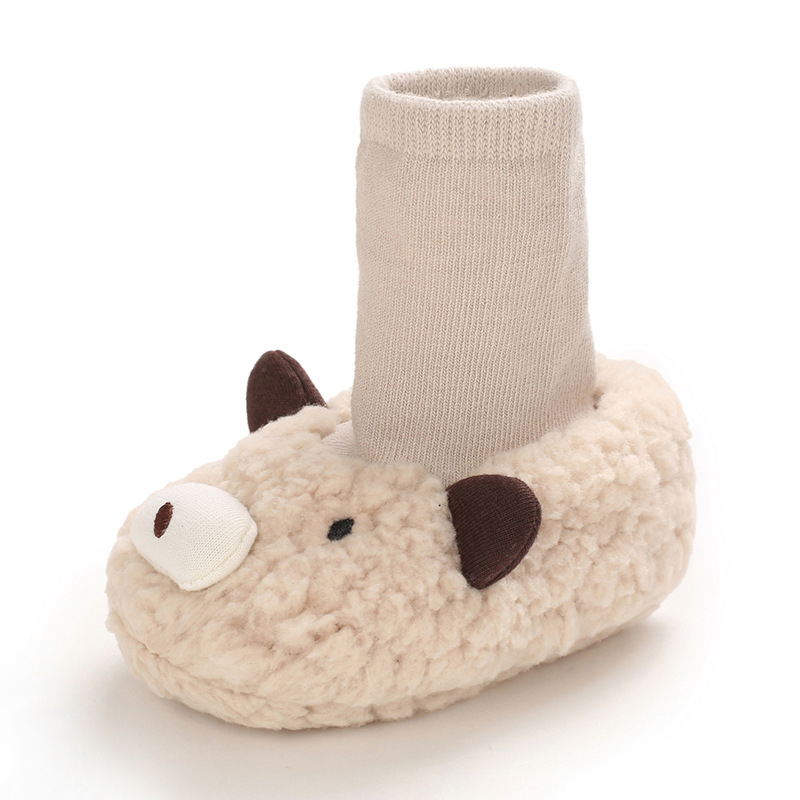 Bērnu apavi ar mīkstu zoli, siltu oderi, karikatūru dzīvnieku raksts, universālas, 12–36 mēneši