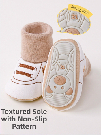 Badumao Zīdaiņu zeķes - Karikatūru raksts, combed kokvilna, elpojošas un sviedru uzsūcošas, 1-3 gadiem, ziemas-pavasara-rudens